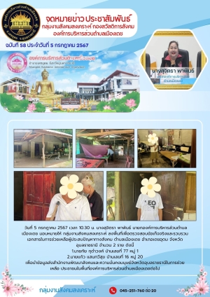 การลงพื้นที่เพื่อตรวจสอบข้อเท็จจริงและรวบรวมเอกสารในการช่วยเหลือผู้ประสบปัญหาทางสังคม